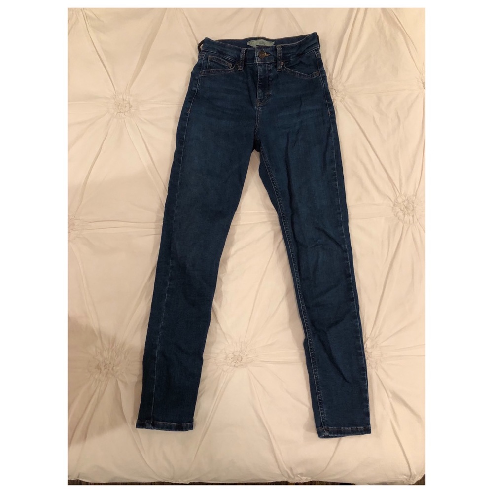 Topshop Jamie Moto High Waisted Dark Wash Jeans